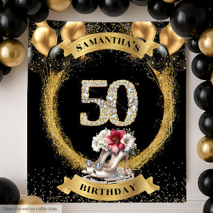 Tenture Numéros de diamant modernes 50e anniversaire talon
