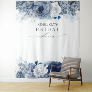Tenture Nuptiale et marine Blue Floral Bridal / Baby showe