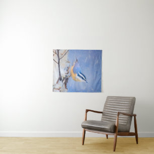 Tenture Nuthatch à poitrine rouge Peinture d'art original