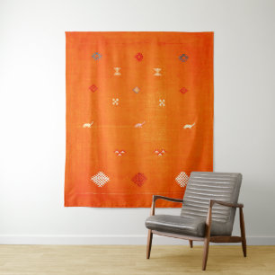 Tenture Oasis de coucher de soleil : Orange Heritage Boho 