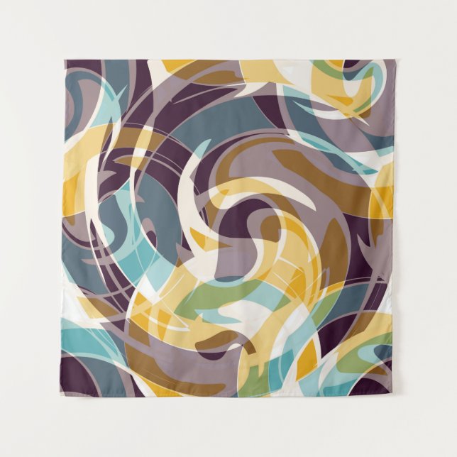 Tenture objets géométriques Abstraits graffiti grunge effe (Devant)