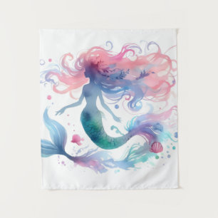 Tenture Ocean Beauty Aquarelle Mermaid Art