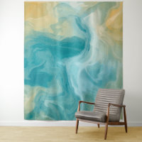 Ocean Blue Waves et Sandy Brown Fluid Art