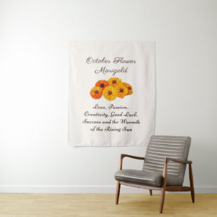 Tenture Octobre Mois de Naissance Fleur Souci Élégant 
