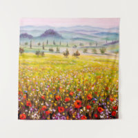 Oeuvre Toscane italienne cyprès paysage avec m