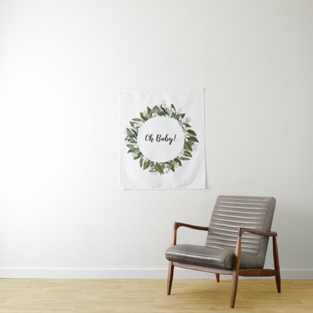 Tenture Oh Baby Backdrop Oh Baby Banner Tapestry (En situation)