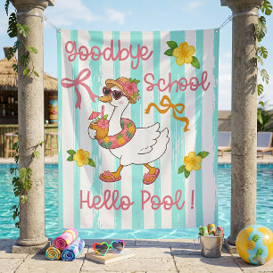 Tenture Oie Silly Bonjour Fête D'été Rayures
