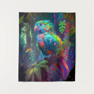 Tenture Oiseau de perroquet Portrait animal Peinture Faune