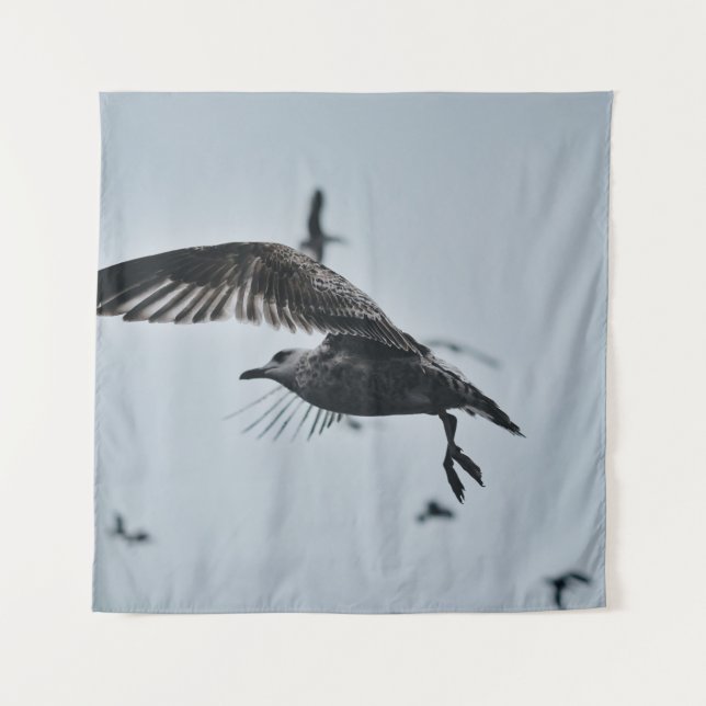 TENTURE OISEAU NOIR ET BLANC (Devant)