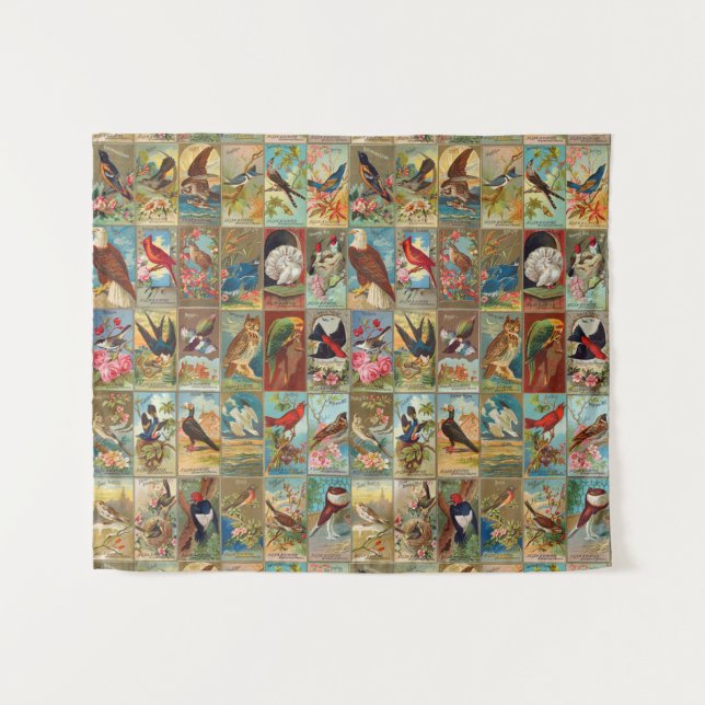 Tenture Oiseaux du 19ème siècle des illustrations de (Devant (Horizontal))