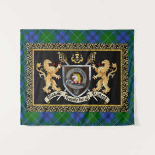Tenture Oliphant Clan Badge & Motto avec Lions 