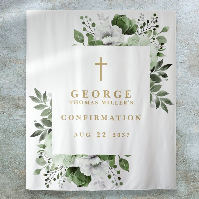 Tenture Olive Green Botanical Confirmation Photo Contexte (Olive Green Botanical Confirmation Photo Backdrop)