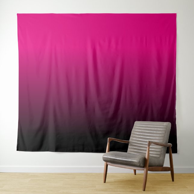 Tenture Ombre noir et rose chaud personnalisable (En situation (horizontale))