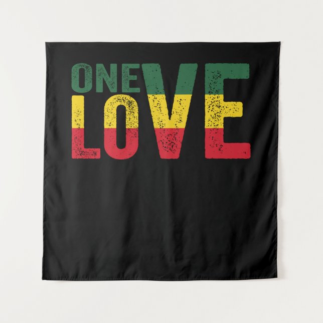 Tenture One Love Jamaican Rasta Reggae (Devant)