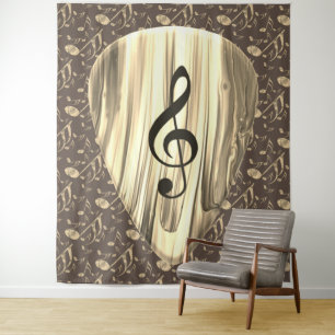 Tenture Onglet de guitare de notes musicales personnalisée
