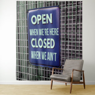 Tenture Open Sign Funny, Closed Sign Funny