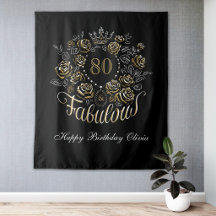 Or Élégant Floral 80 & Fabulous Anniversaire