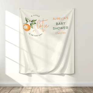 Tenture Orange Citrus Little Cutie Baby shower fond