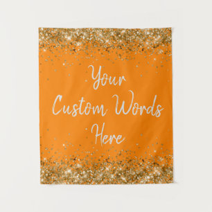 Tenture Orange Gold Backdrop Anniversaire Party Photo Boot