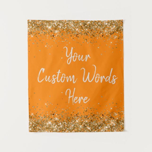 Tenture Orange Gold Backdrop Anniversaire Party Photo Boot (Devant)