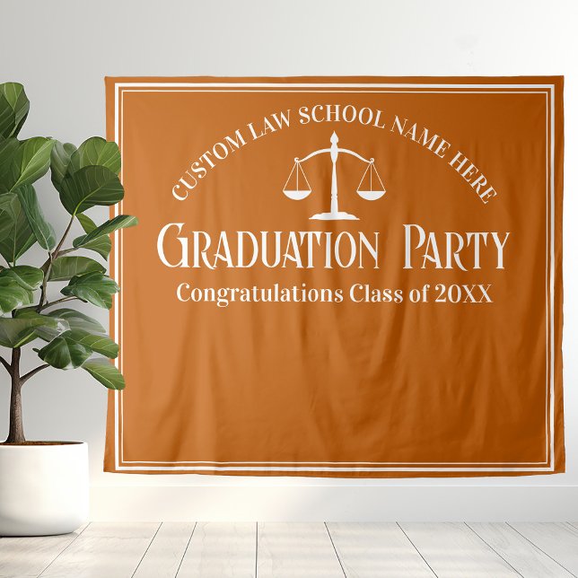 Tenture Orange Law School Graduation Party Photo Booth (Créateur téléchargé)