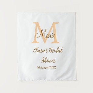 Tenture Orange monogramme douche de mariée ajouter nom mod