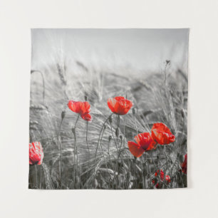 Tenture Orange Poppy Flower Field Minimaliste Photographie