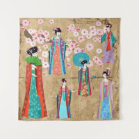 Orientale fille en retro costumejapanese, chinois,