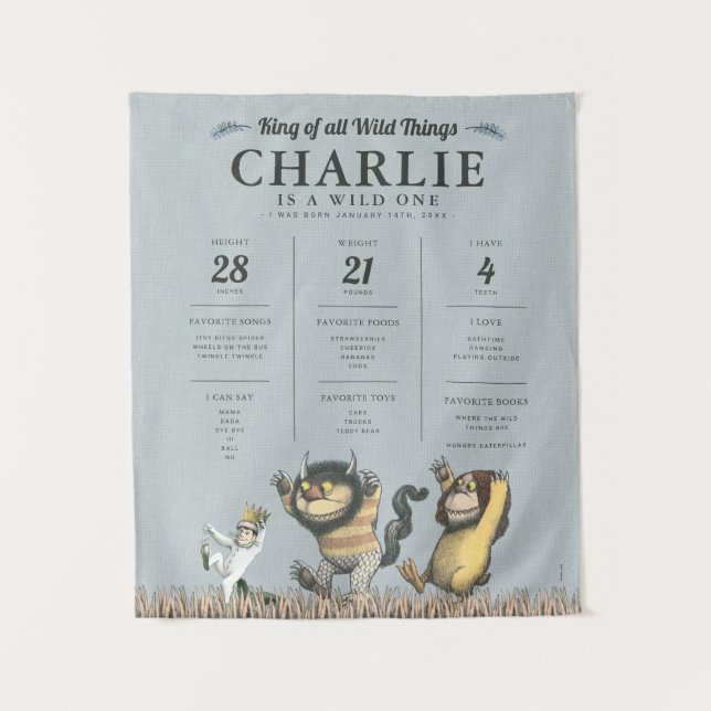 Tenture Où sont les choses sauvages - 1er anniversaire Jal (Devant)