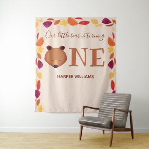 Tenture Ours Premier Anniversaire Animal Automne