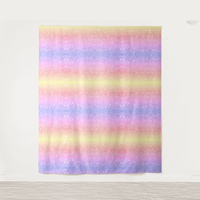 Tenture Paillettres Arc-en-ciel Pastel (Devant)