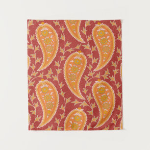 Tenture Paisley motif. Concombre turc. Maroon-orange c