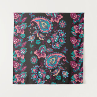 Tenture Paisley Stripe : Noir Décoratif Sans Seamless