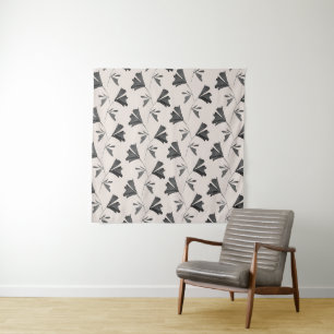 Tenture Palmier noir beige doux Motif 1