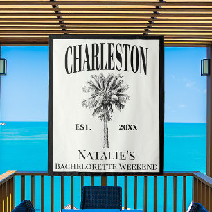 Tenture Palmiers de luxe Charleston Bachelorette côtière