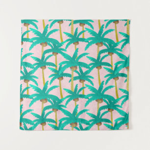 Tenture Palmiers tropicaux : Motif d'été d'aquarelle