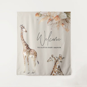 Tenture Pampas botanique herbe girafe moderne safari chic