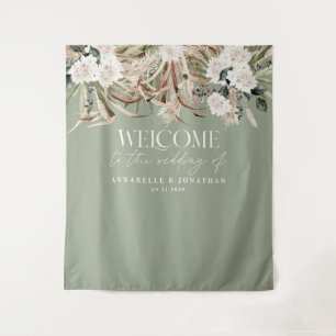 Tenture Pampas botanique moderne eucalyptus accueil mariag