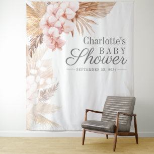 Tenture Pampas Grass Baby shower Photo Booth Arrière-plan