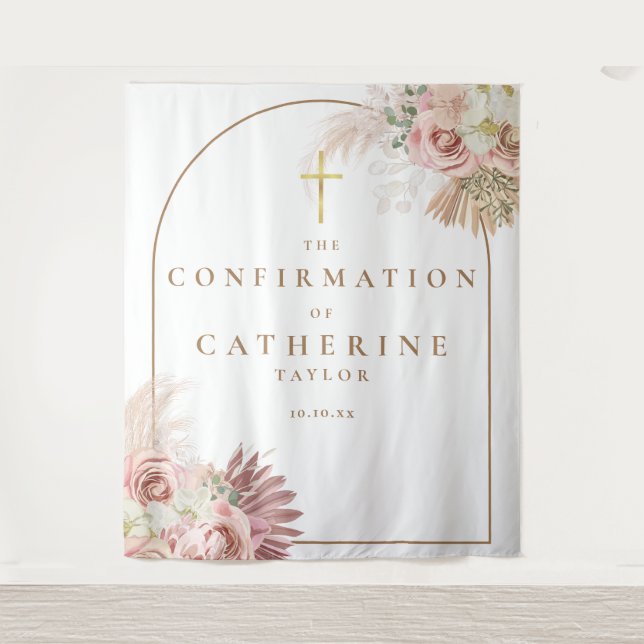 Tenture Pampas Grass Confirmation Photo Backdrop (Devant)