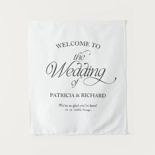 Tenture Panneau de bienvenue de mariage minimaliste modern