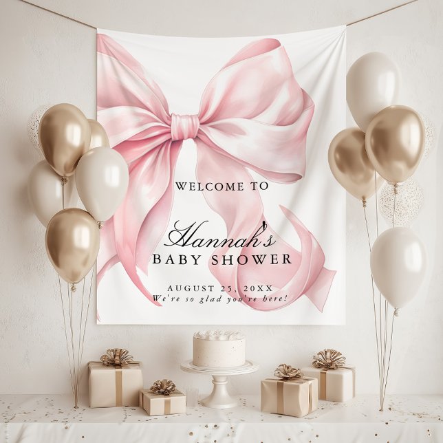 Tenture Panneau de bienvenue pour Baby Shower Fille Arc Ro (Créateur téléchargé)