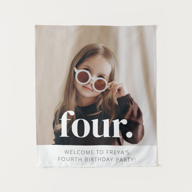 Tenture Panneau de bienvenue pour photo d'anniversaire 4 a (Devant)