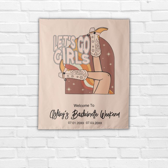 Tenture Panneau de fond du rodéo rose Pastel Retro (Créateur téléchargé)