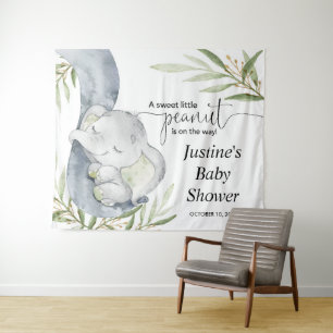 Tenture Panneau de fond pour une baby shower éléphant neut
