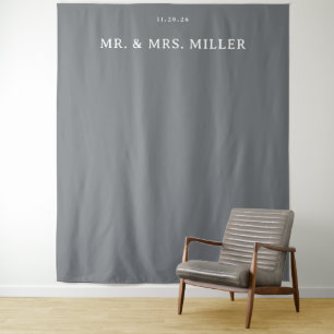 Tenture Panneau de mariage minimaliste gris élégant