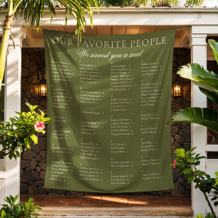 Tenture Panneau de plan de table de mariage en tissu vert
