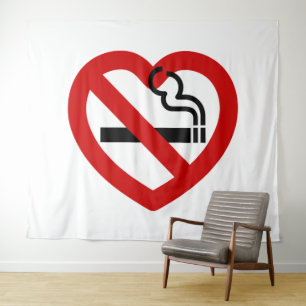 Tenture Panneau Pas d'amour pour le tabagisme