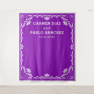 Tenture Papel Picado Mariage Mexicain Coloré