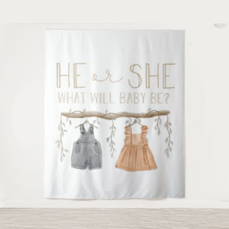 Tenture Paper Napkin, He or She, Baby shower, 